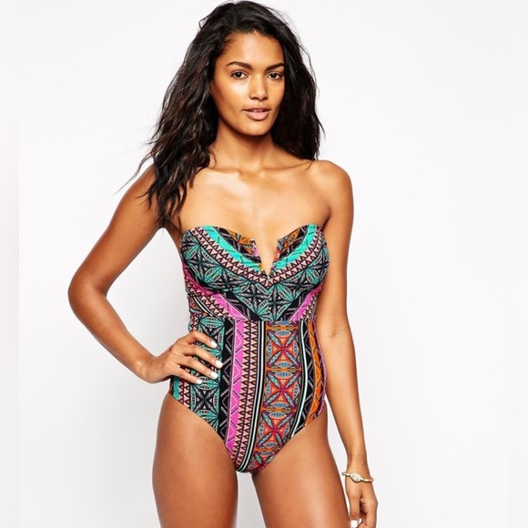 Hobie Treasure Strapless One Piece Swimsuit Junior's Sz M - Picture 1 of 16